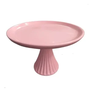 Boleira/bandeja/porta doce pé alto Rosa