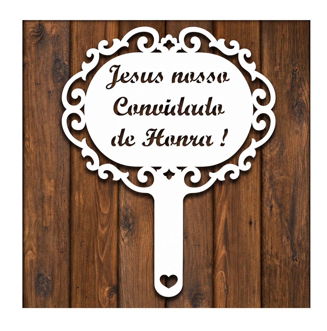 Placa "Jesus nosso convidado de honra"