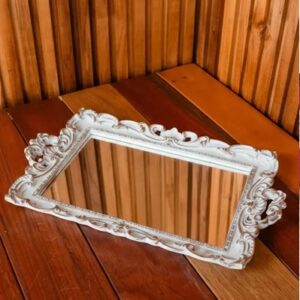 Bandeja/porta doce retangular Provençal com alça