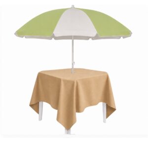 Toalha Quadradas Bege para mesa com guardasol bege