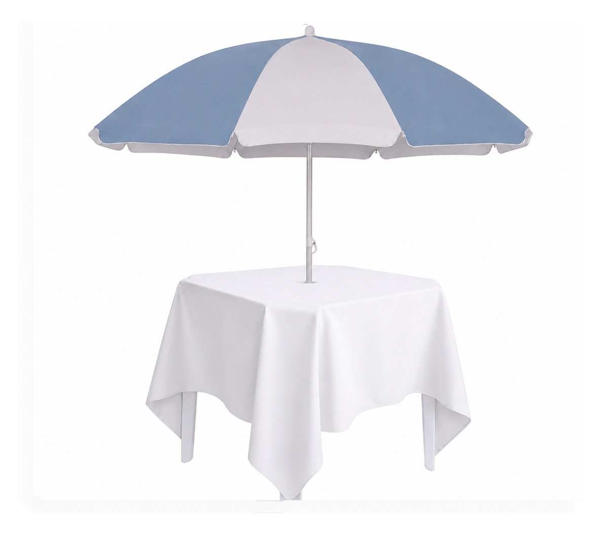 Toalha Quadrada Branca para mesa com guarda-sol 26*