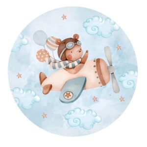 Capa Painel Redondo 1,50x1,50m  - Urso Aviador