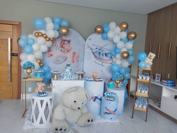 Capa Painel Redondo 1,50x1,50m  - Urso Aviador - Imagem 2