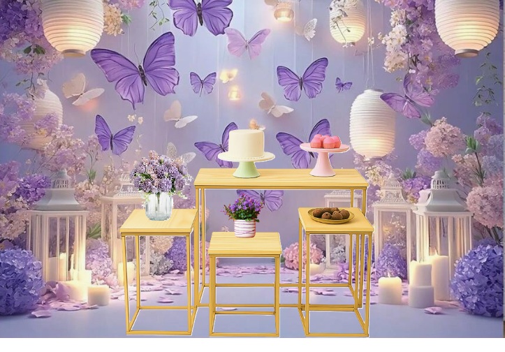 Mesa bolo BORBOLETA LILAS