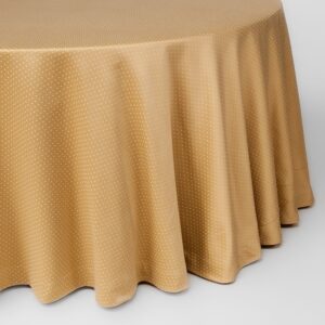 Toalha redonda Oxford  (3m)  - Dourada com Poá       1*