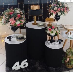 Mesa bolo preto e branco