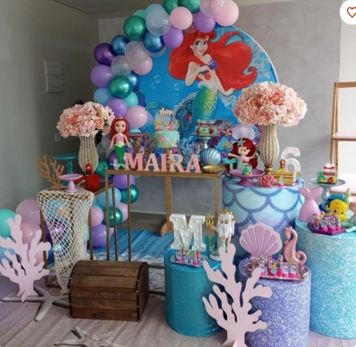 Mesa bolo Pequena Sereia