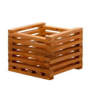 Cachepo ripado em madeira