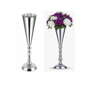 Vaso de metal Prateado     42 cm      2*