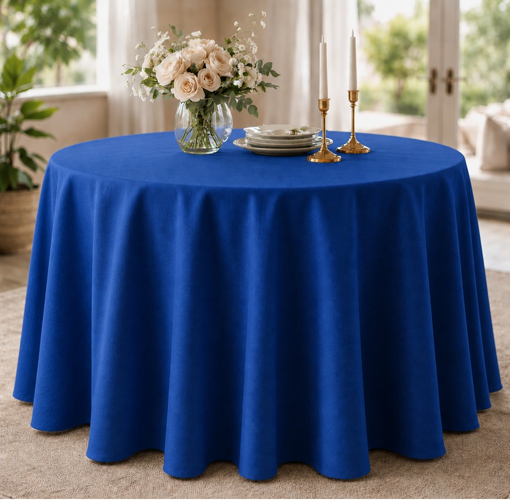 Toalha redonda Oxford (2,8m) - AZUL ROYAL *15